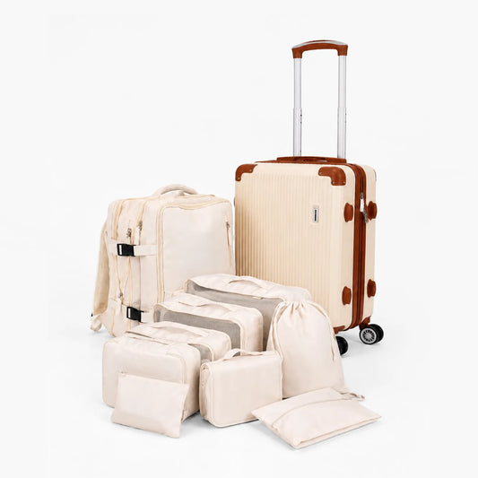 Mala de Bordo 10kg Padrão ANAC + Mochila e 8 Organizadores - Combo Viajante Expert