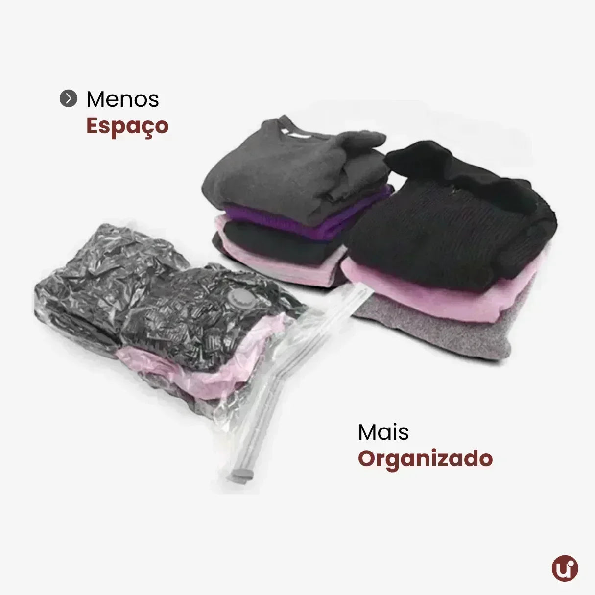 Kit Saco a Vácuo para Roupas com Bomba - Viagem e Armário