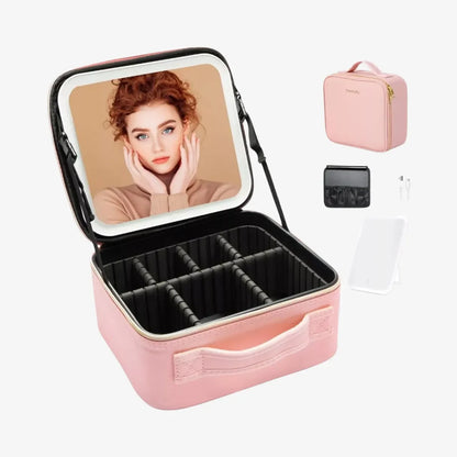 Necessaire Feminina Camarim Portátil com Espelho LED - LedBag™ 2.0