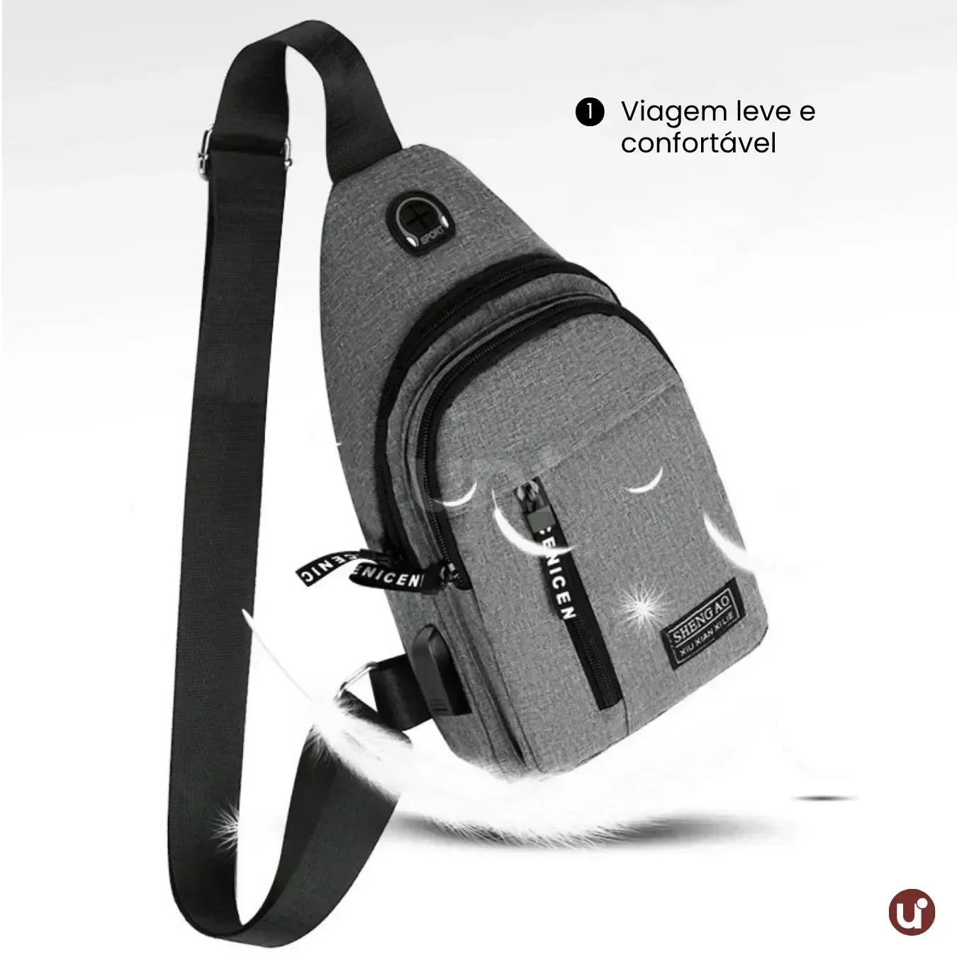 Mochila Transversal Impermeável e Antifurto para Viagem - CrossMove™