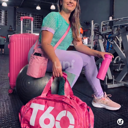 Kit Dinâmica Premium: Mala de Bordo 10kg ABS + Bolsa Esportiva T60 + BLINDES