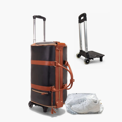Mala de Bordo 10kg JetSetFemme™ - A Bolsa de Viagem Anti-Amasso (Bege Caramelo)