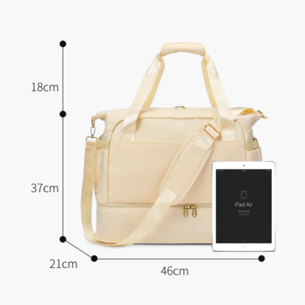 Kit Bolsa de Viagem e Academia Feminina 2 Peças com Porta-Sapatos - JenniBag™