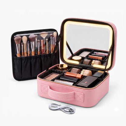 Necessaire Feminina Camarim Portátil com Espelho LED - LedBag™ 2.0