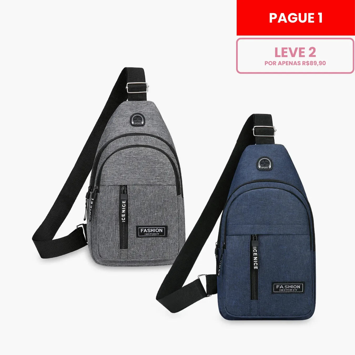Mochila Transversal Impermeável e Antifurto para Viagem - CrossMove™