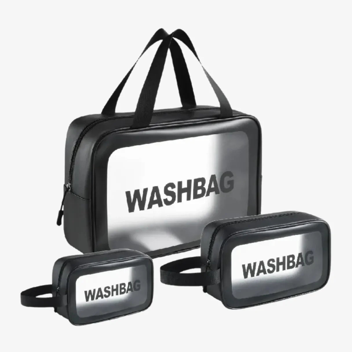 Kit 3 Necessaires Transparentes Impermeáveis para Viagem - WashBags™