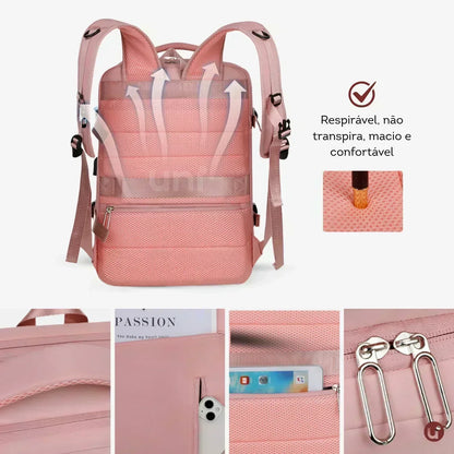 Mochila de Viagem 40L Impermeável Feminina - TravelMax™