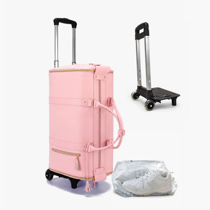 Mala de Bordo 10kg JetSetFemme™ - A Bolsa de Viagem Anti-Amasso (Bege Caramelo)