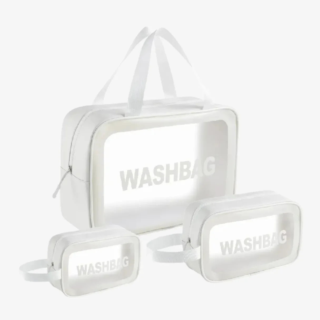 Kit 3 Necessaires Transparentes Impermeáveis para Viagem - WashBags™