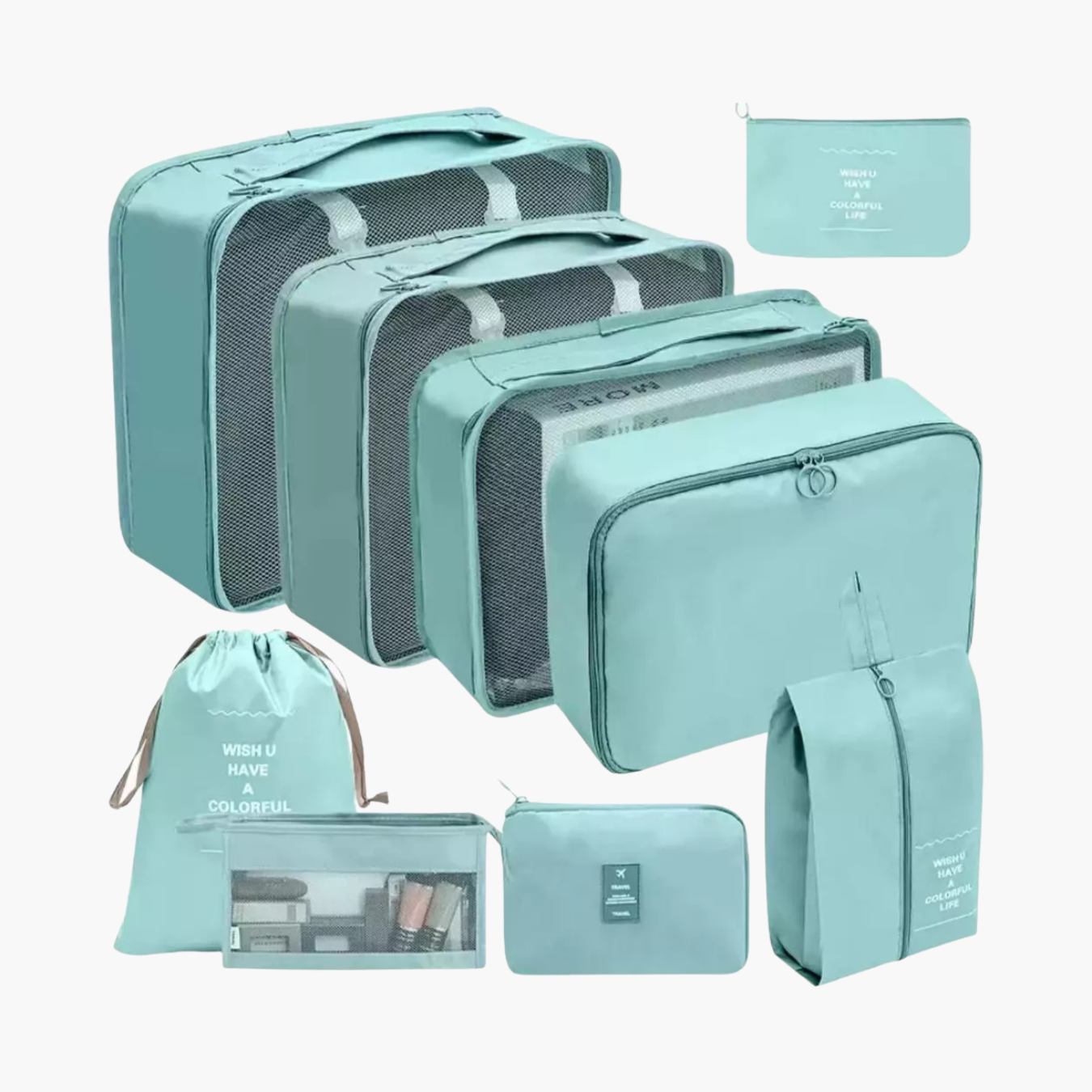 Kit Organizador de Mala 8 e 10 Peças VibePack™ - Impermeável