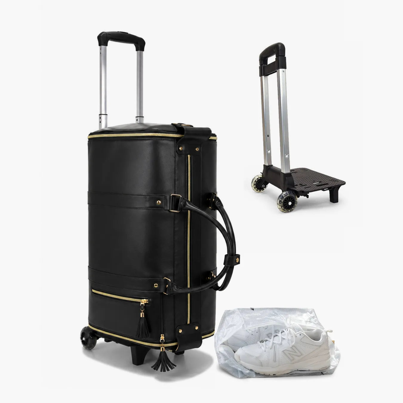 Mala de Bordo 10kg JetSetFemme™ - A Bolsa de Viagem Anti-Amasso (Bege Caramelo)