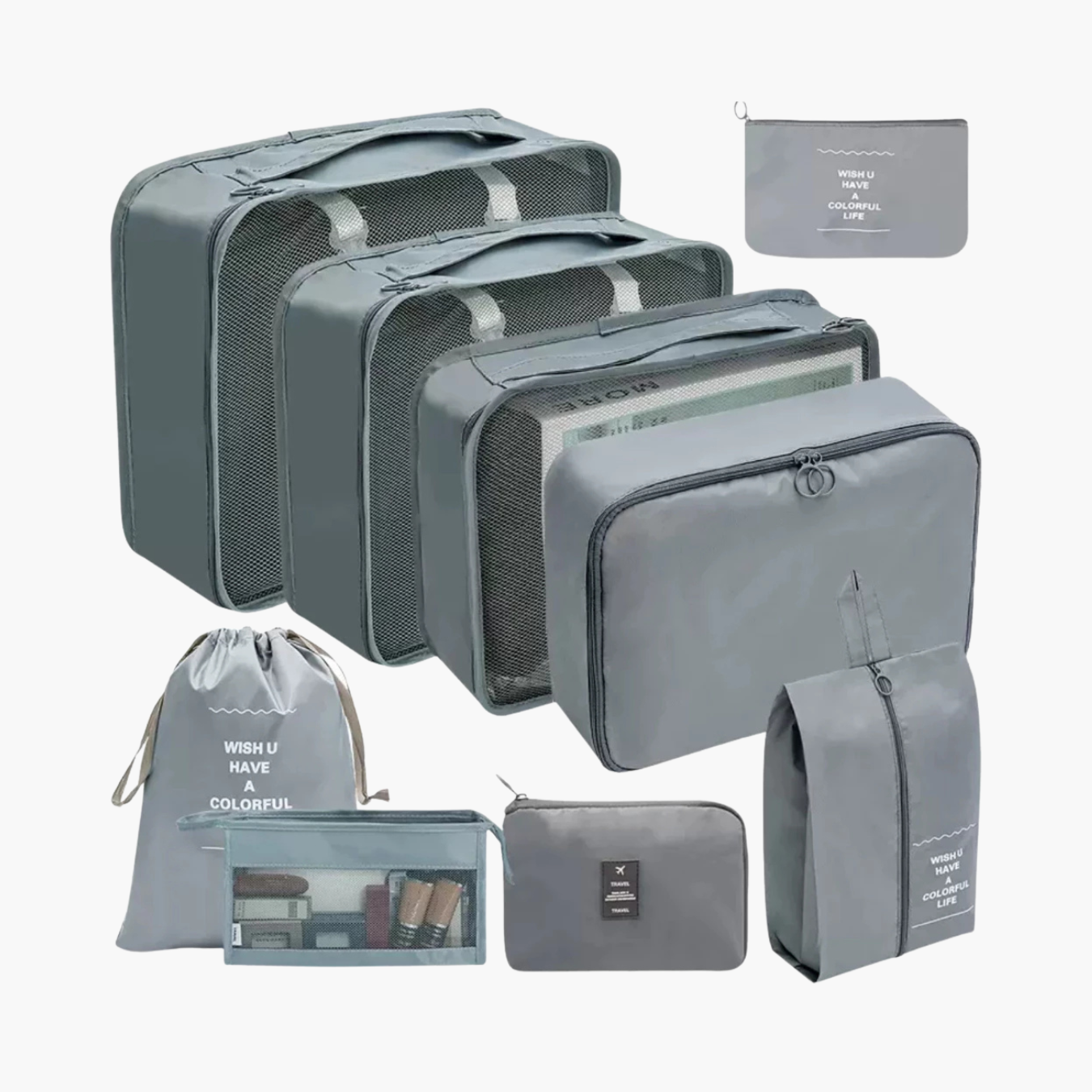 Kit Organizador de Mala 8 e 10 Peças VibePack™ - Impermeável
