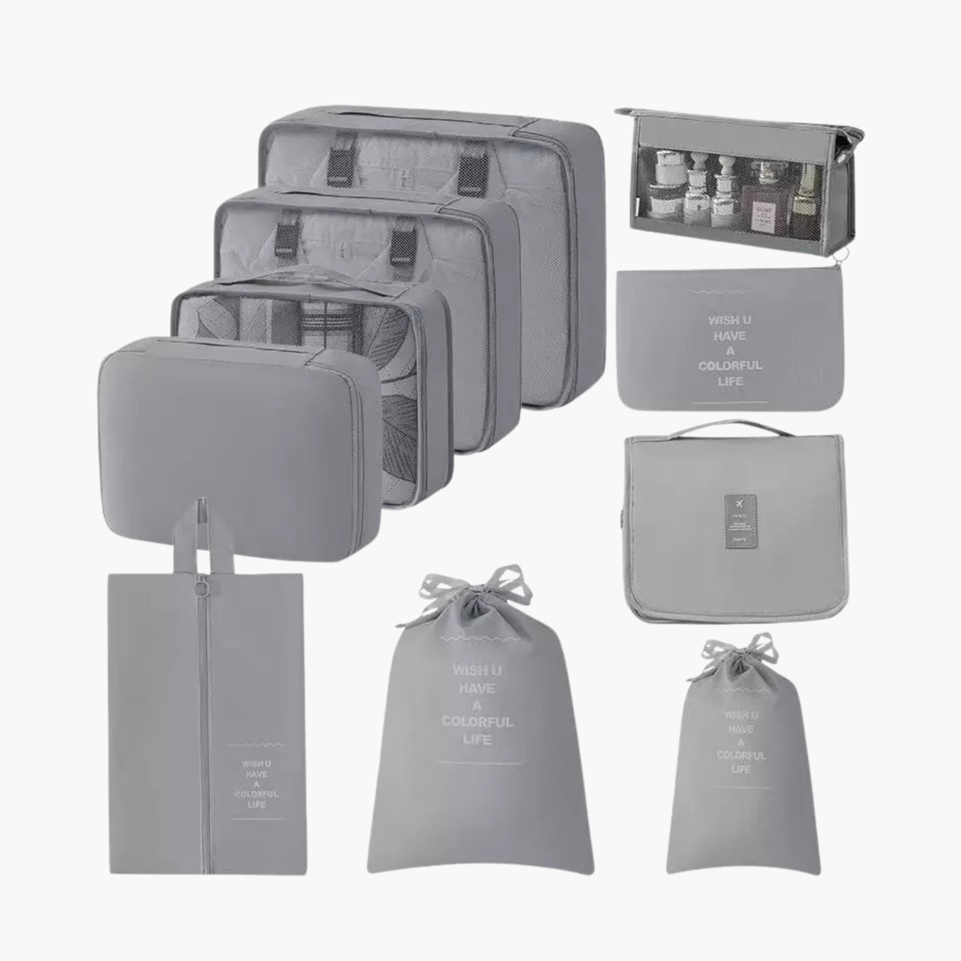 Kit Organizador de Mala 8 e 10 Peças VibePack™ - Impermeável