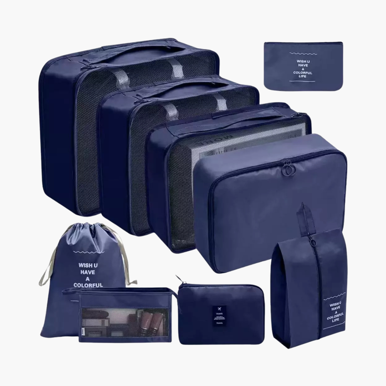 Kit Organizador de Mala 8 e 10 Peças VibePack™ - Impermeável