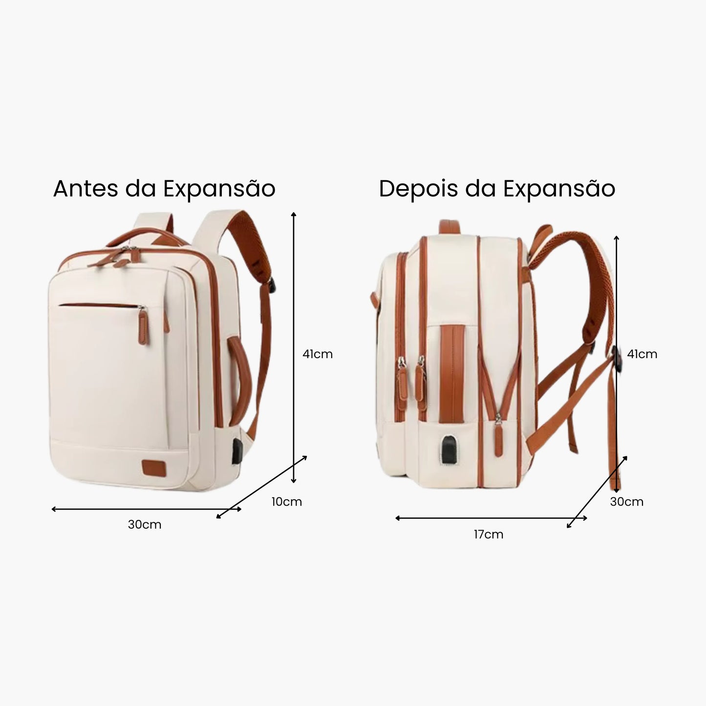 Kit Mala de Bordo 10kg e Mochila Siena™ com Capa Protetora