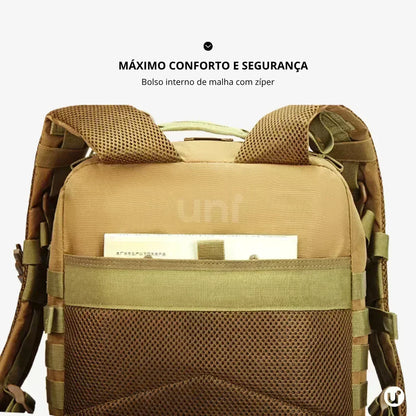 Mochila Tática Militar 50L Impermeável Tactical Titan™ | Brinde: Patch Bandeira do Brasil