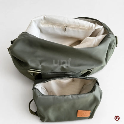 Kit Mala de Viagem Verde Oliva 20"/24" + Bolsa e Necessaire