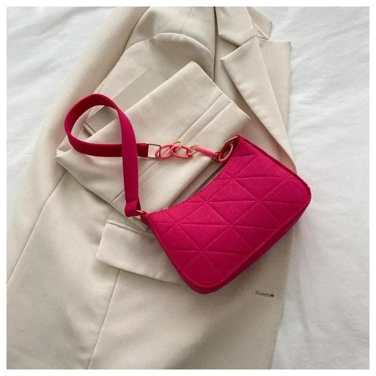 Bolsa de Ombro Hobo Minimalista com Alça de Corrente - Lovito™