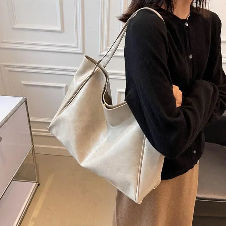 Bolsa de Couro Feminina Minimalista Grande - Morbol™