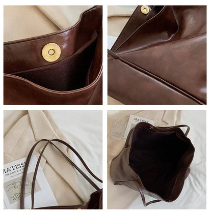 Bolsa de Couro Feminina Minimalista Grande - Morbol™