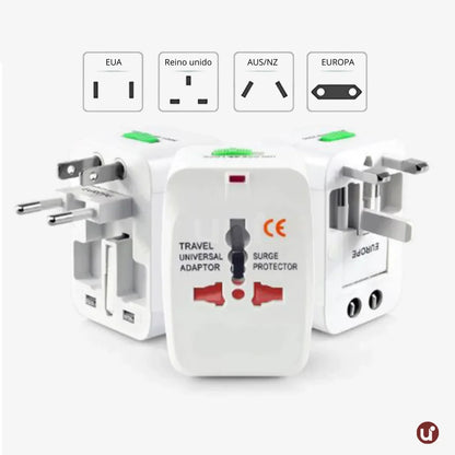 Adaptador de Tomada Internacional Universal Bivolt com Proteção Contra Surtos