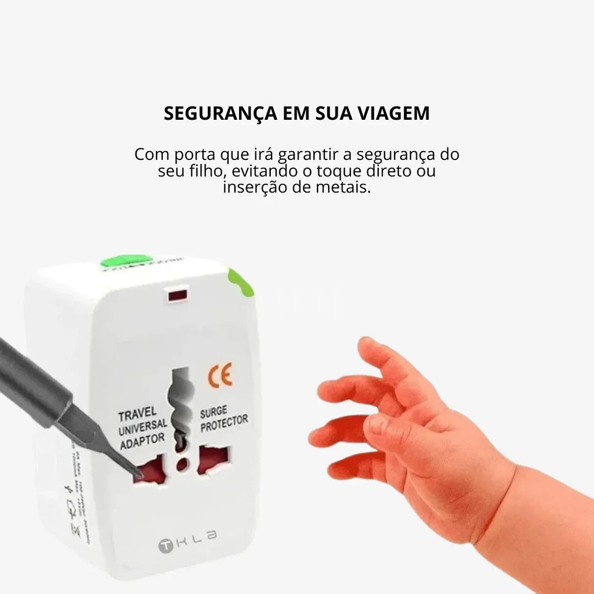 Adaptador de Tomada Internacional Universal Bivolt com Proteção Contra Surtos