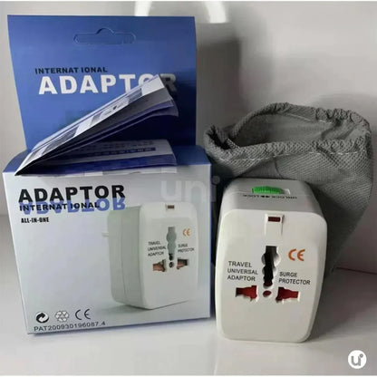 Adaptador de Tomada Internacional Universal Bivolt com Proteção Contra Surtos