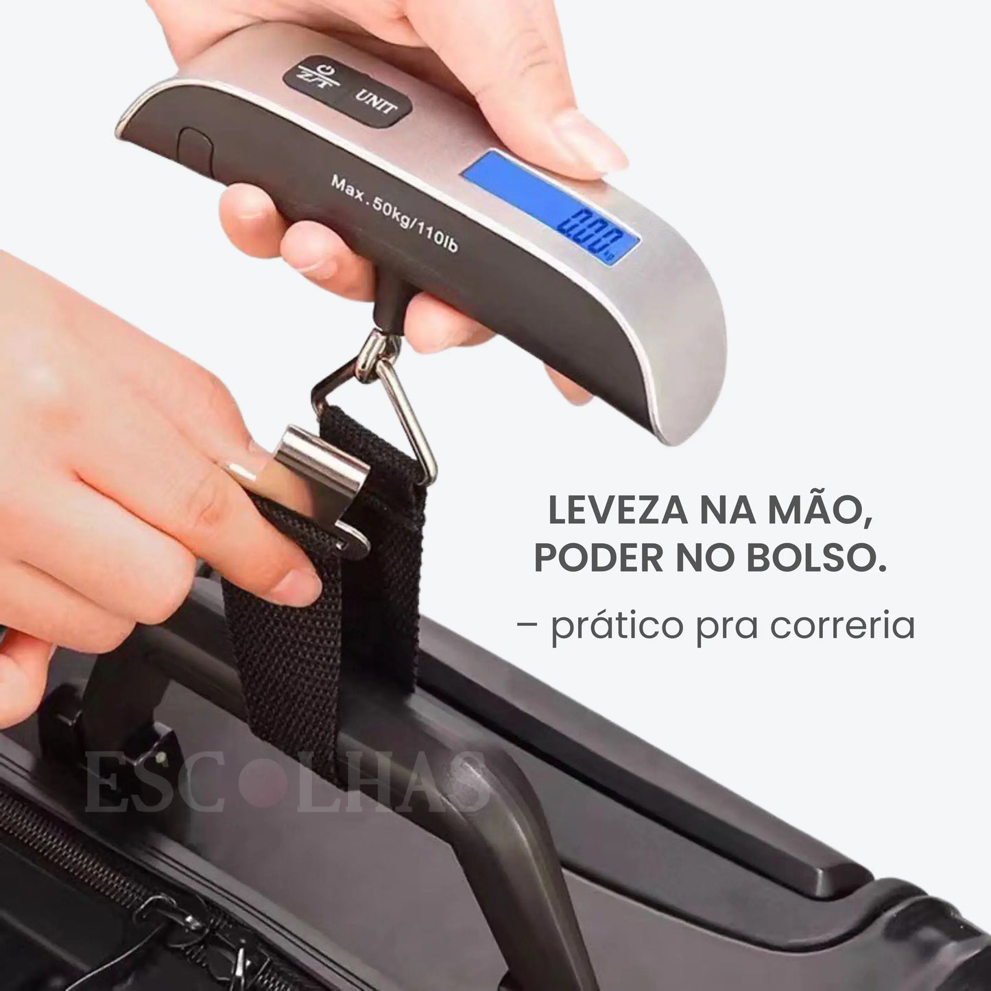 Balança Digital de Mão para Mala de Viagem 50kg - Portátil
