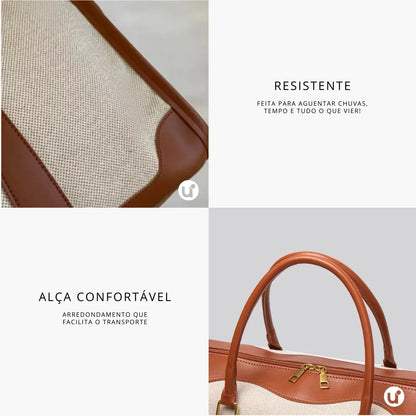 Bolsa de Lona Feminina Versátil com Alça de Ombro - Le Classique™