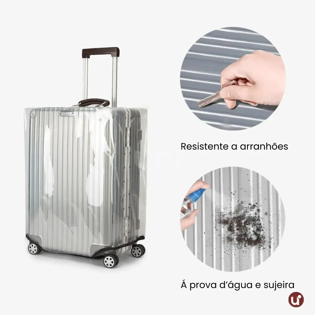 Capa para Mala de Viagem Transparente em PVC Cristal