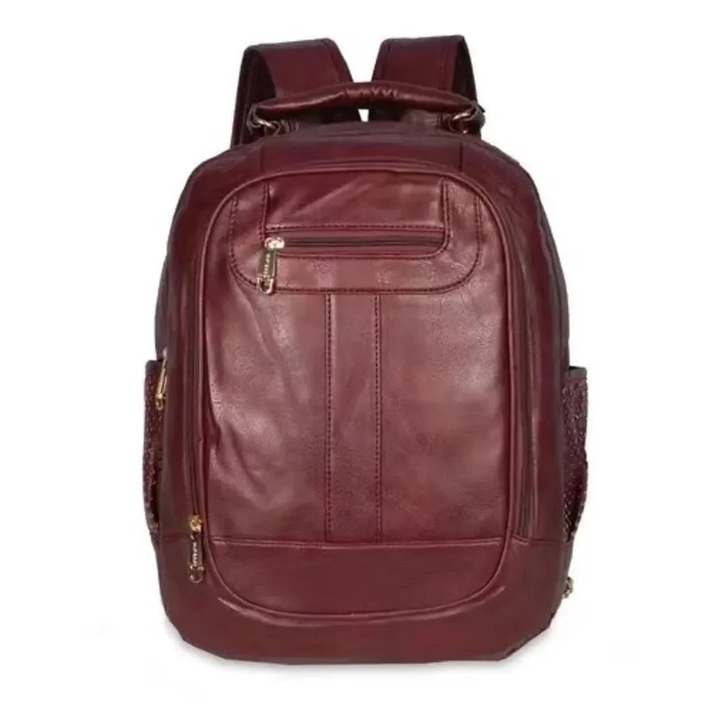 Mochila Feminina de Couro Antifurto para Notebook 15" Impermeável