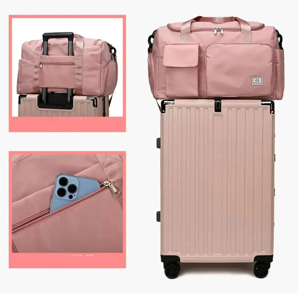 Bolsa Transversal Esportiva Feminina com Porta-Sapatos - SportFlex™