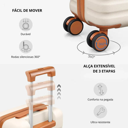 Kit de Viagem Completo NovaTech™ - Mala de Bordo e Mochila