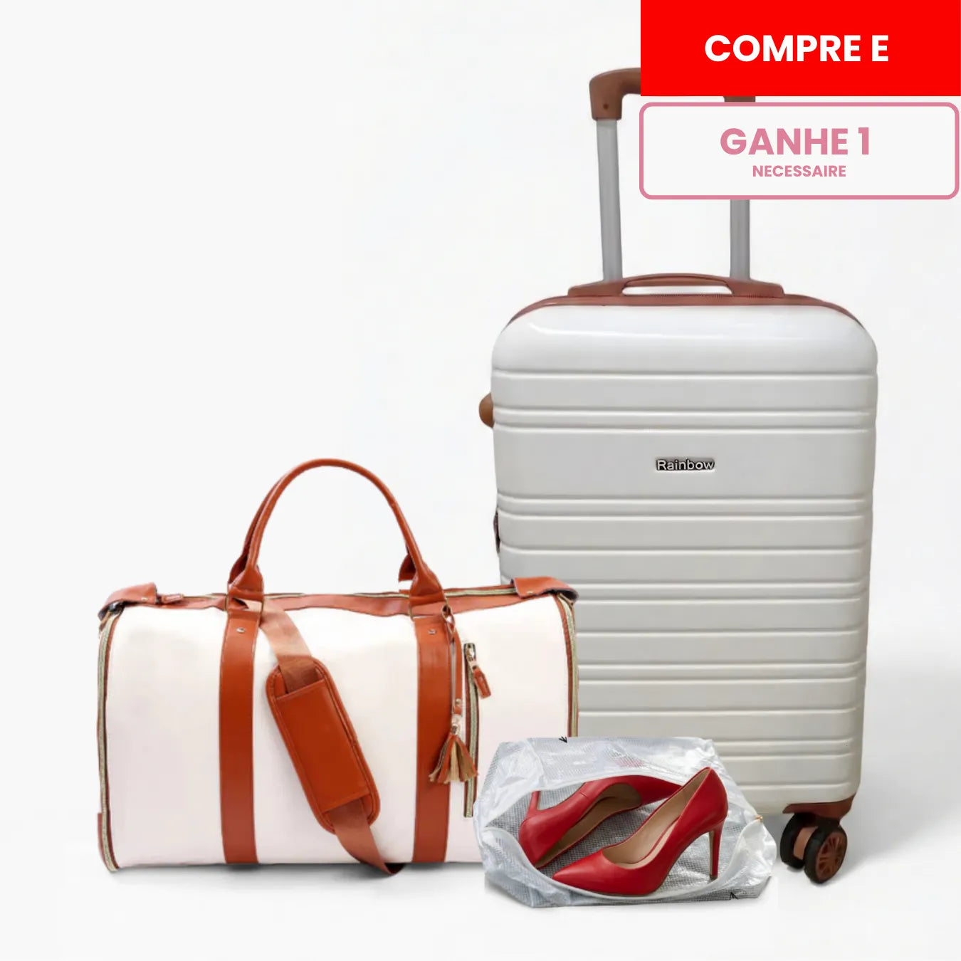 Kit Mala de Bordo e Bolsa de Viagem JetSetFemme™ + Novatech®