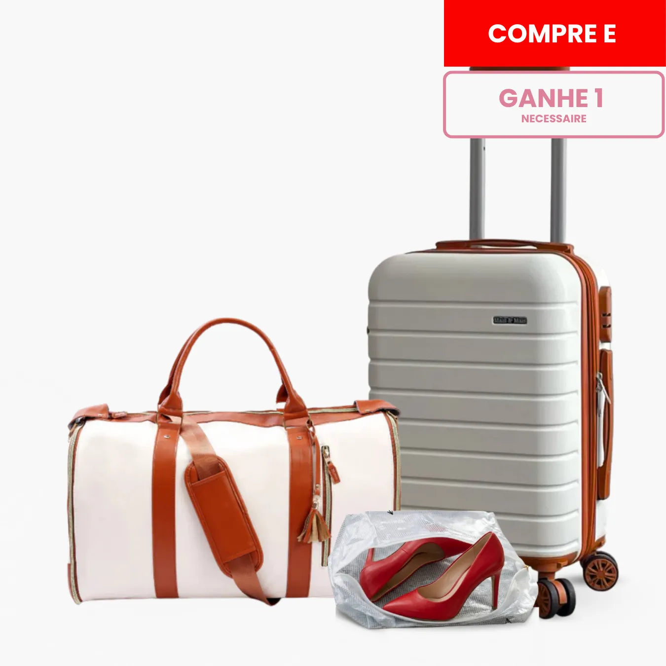 Kit Mala de Bordo e Bolsa de Viagem JetSetFemme™ + Novatech®