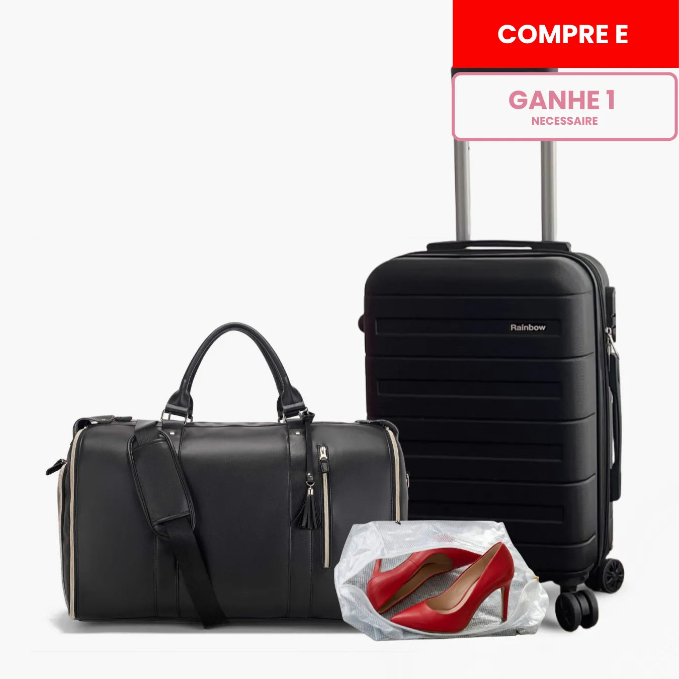 Kit Mala de Bordo e Bolsa de Viagem JetSetFemme™ + Novatech®