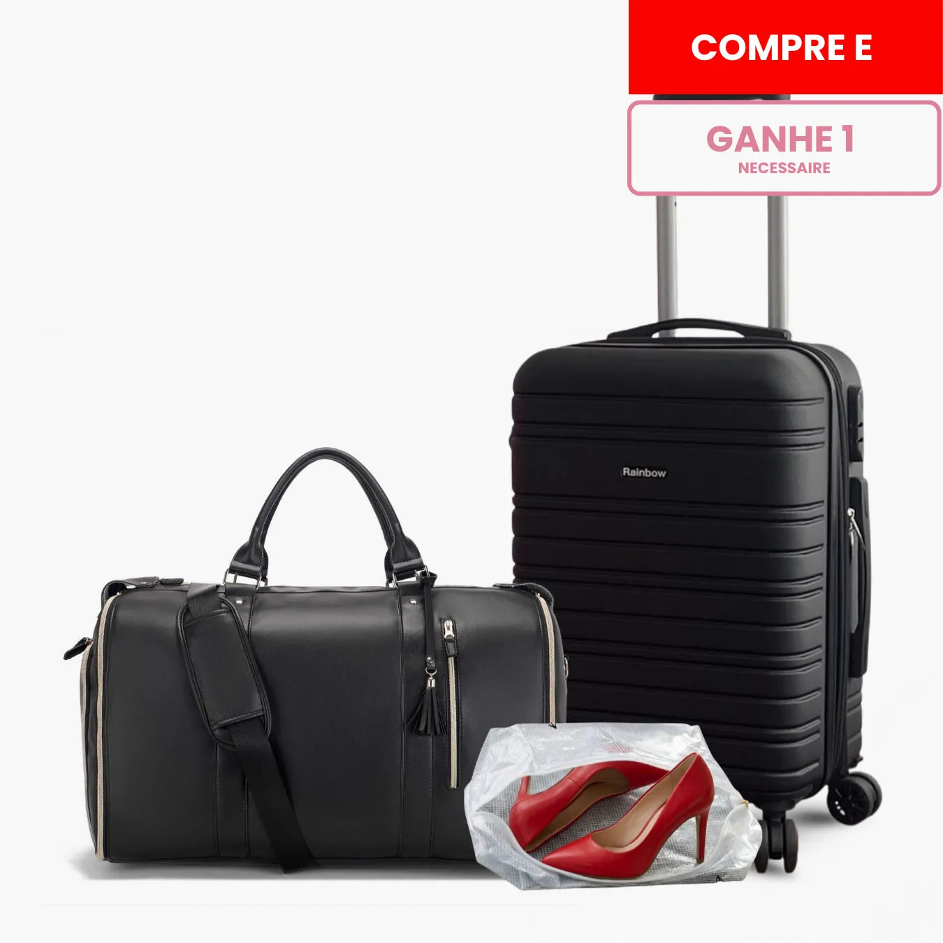 Kit Mala de Bordo e Bolsa de Viagem JetSetFemme™ + Novatech®