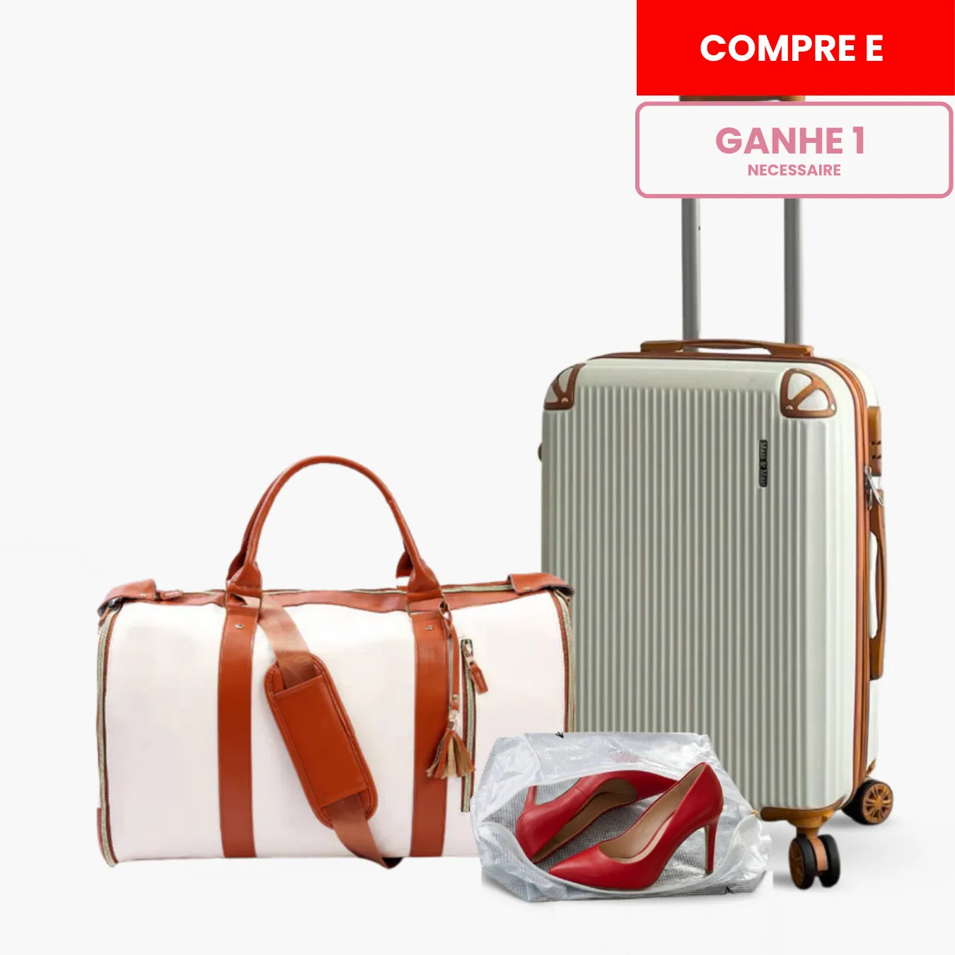 Kit Mala de Bordo e Bolsa de Viagem JetSetFemme™ + Novatech®