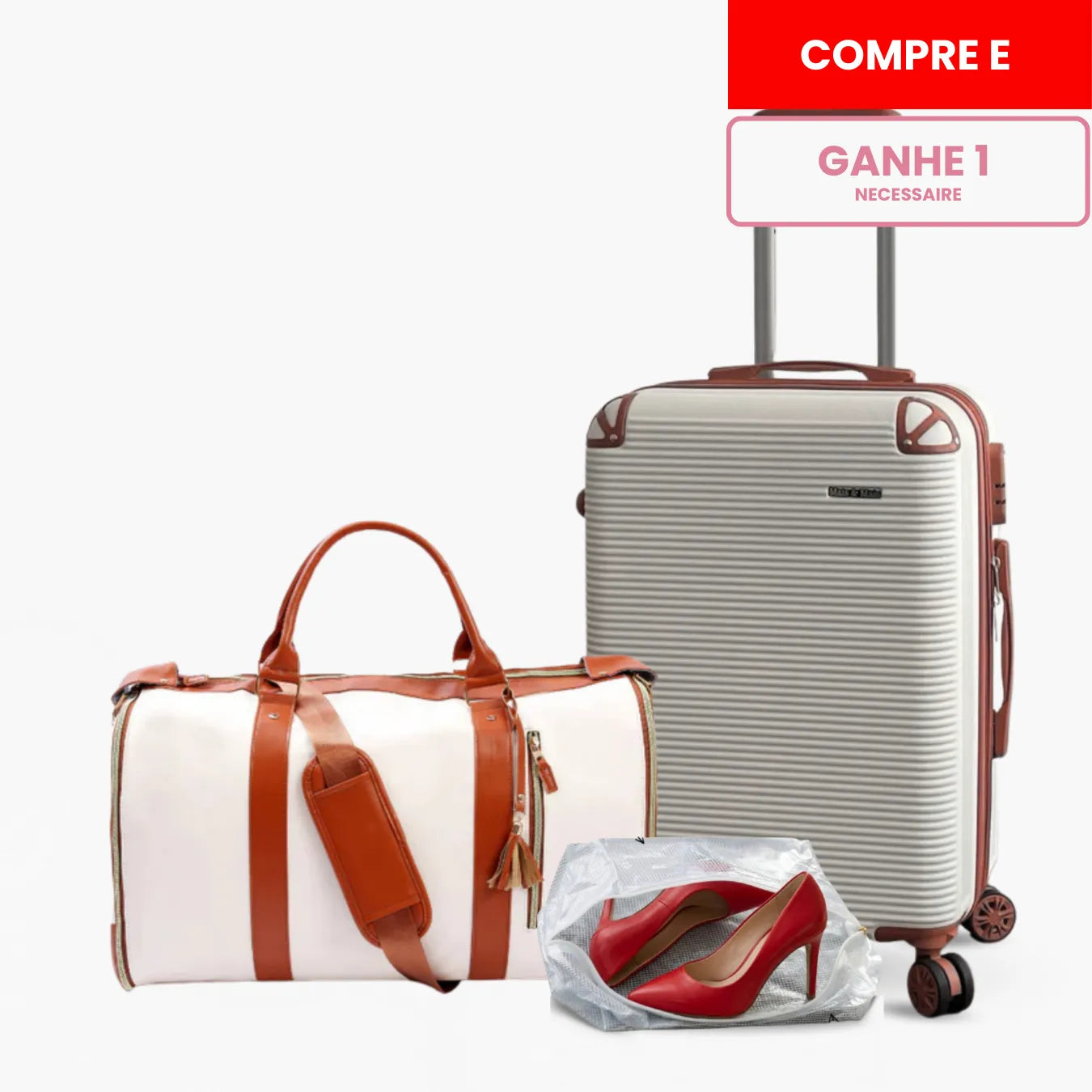 Kit Mala de Bordo e Bolsa de Viagem JetSetFemme™ + Novatech®