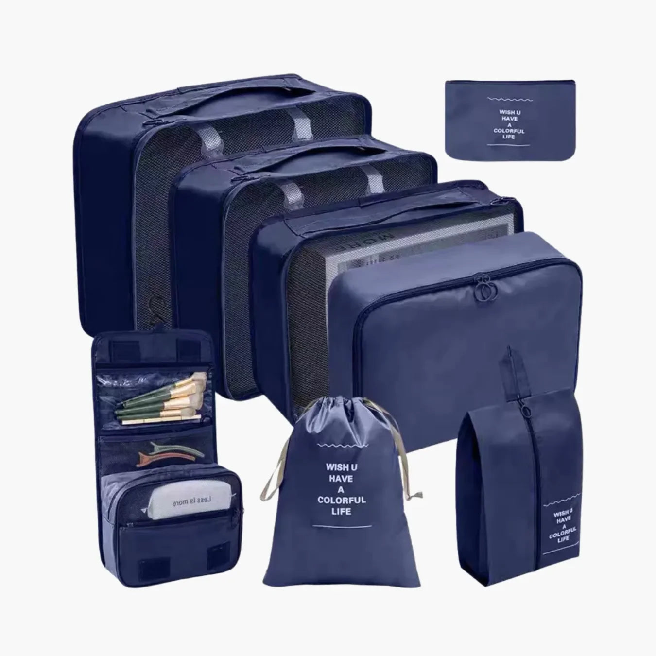 Kit Organizador de Mala 8 e 10 Peças VibePack™ - Impermeável