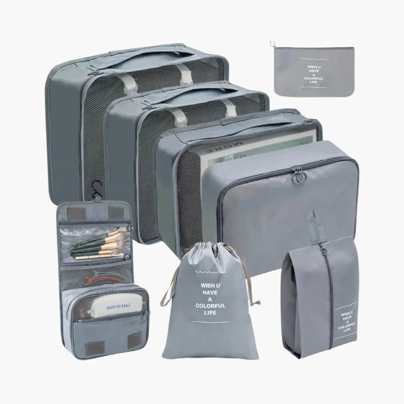 Kit Organizador de Mala 8 e 10 Peças VibePack™ - Impermeável