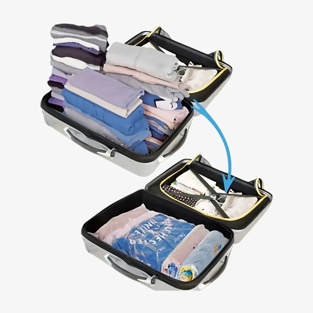 Kit Saco a Vácuo para Roupas com Bomba - Viagem e Armário