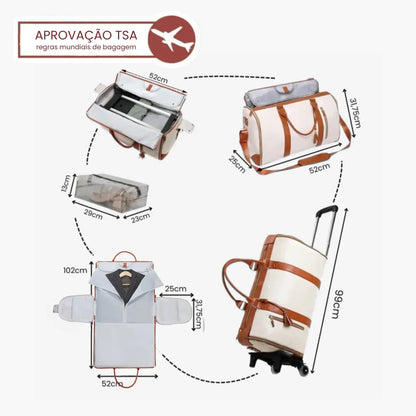 Mala de Bordo 10kg JetSetFemme™ - A Bolsa de Viagem Anti-Amasso (3 Cores)
