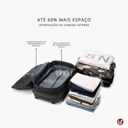 Mochila de Viagem com Compressão a Vácuo Impermeável 60L - AirBag Pack™