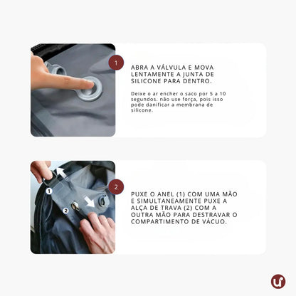 Mochila de Viagem com Compressão a Vácuo Impermeável 60L - AirBag Pack™