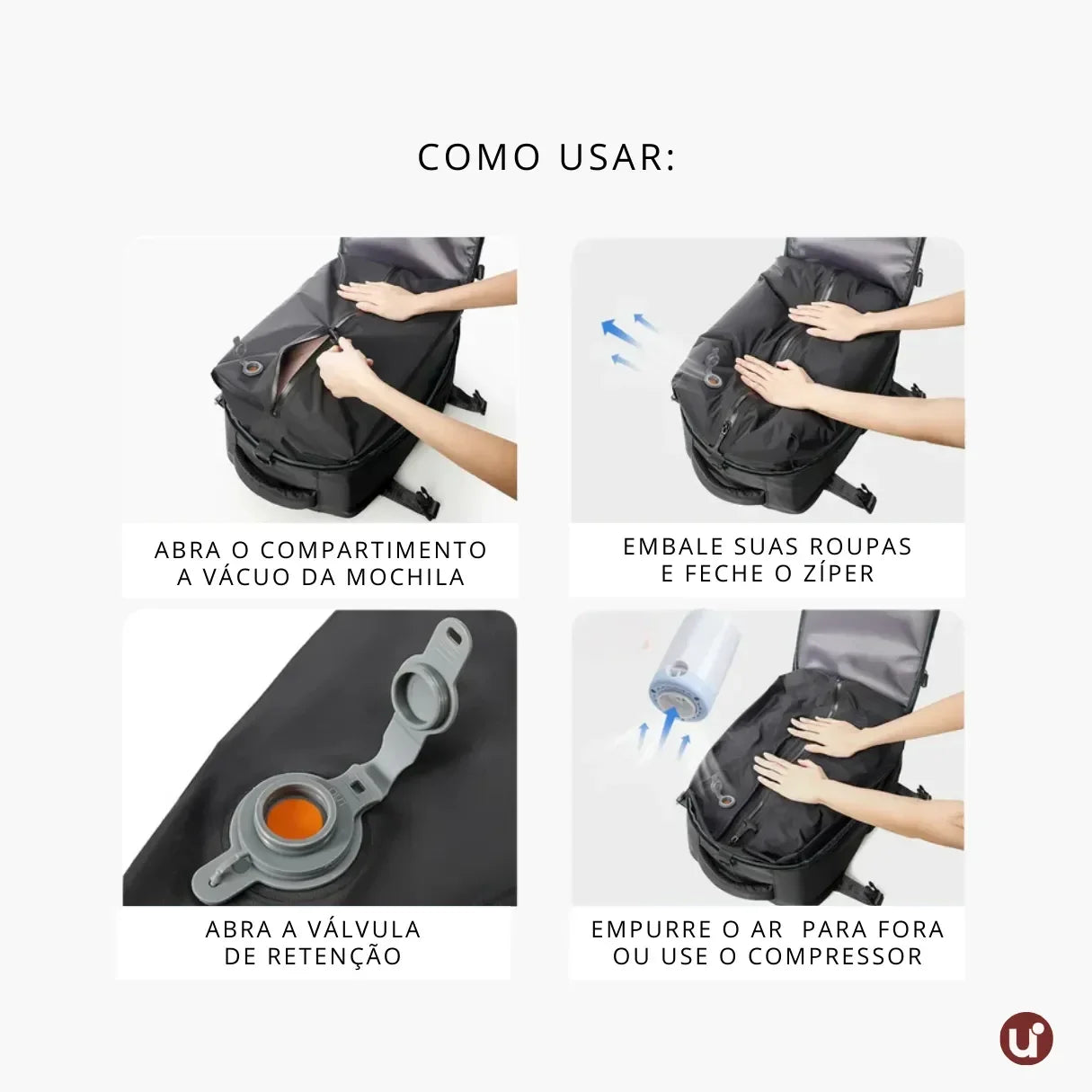 Mochila de Viagem Mala de Bordo a Vácuo 35L Impermeável - Nova BellaJourney