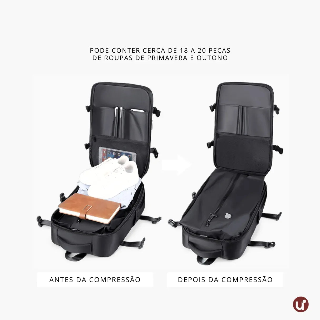 Mochila de Viagem Mala de Bordo a Vácuo 35L Impermeável - Nova BellaJourney