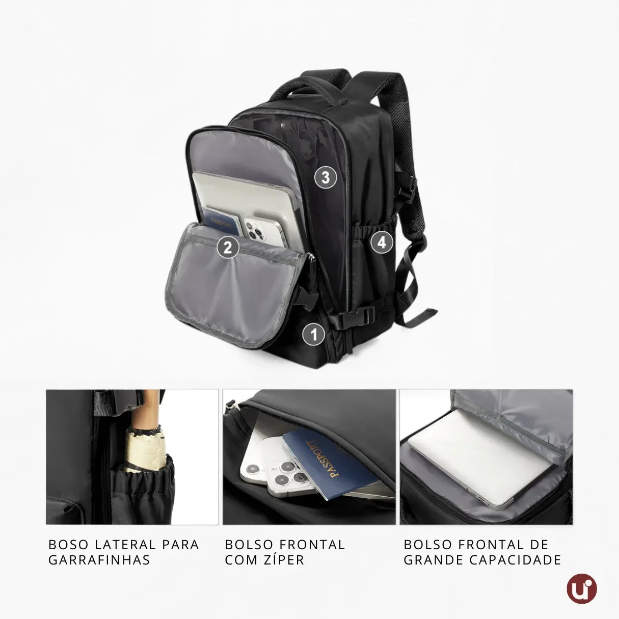 Mochila de Viagem Mala de Bordo a Vácuo 35L Impermeável - Nova BellaJourney
