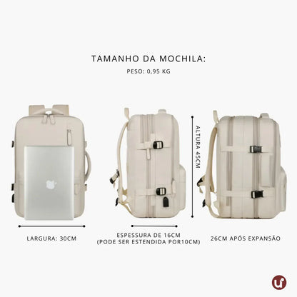 Mochila de Viagem Expansível Feminina para Notebook - BellaJourney 2.0