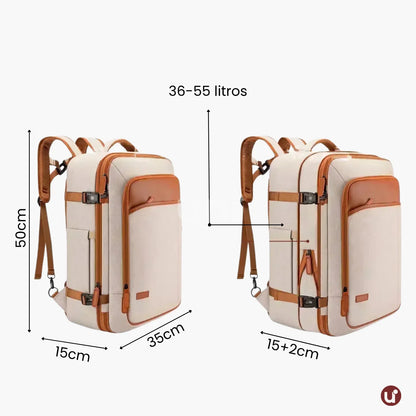 Mochila de Viagem 40L Expansível + 3 Necessaires Grátis